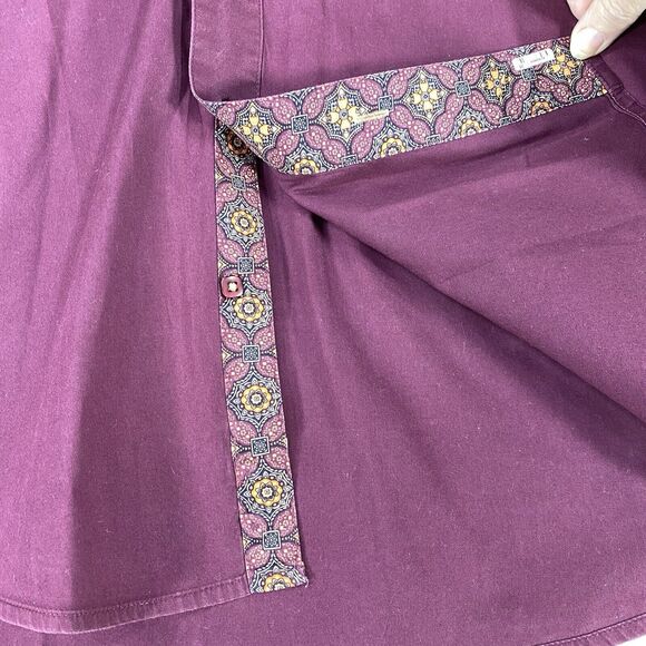 Cinch Shirt Mens Sz Med Maroon Red Flip Cuff Button Down Western Outdoors Rodeo - Picture 6 of 11